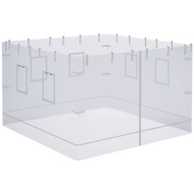 Pop up Canopy Walls, Universal Replacement Netting, Set of 4 Mesh Screen Sidewalls, Patio Netting with 6 Service Windows and 1 Door for 10' x 10