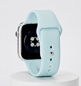 White Silicone Watch Band Made for Apple Watch - Large (42/44/45/49mm) (Color: Sky Blue)